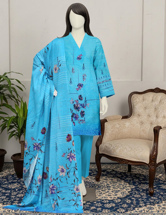 Premium Fancy Viscose Unstitched 3 Piece - 12070105