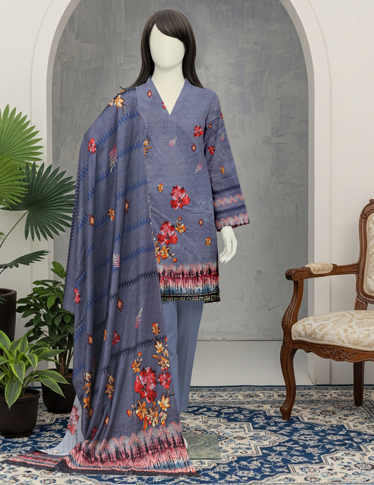 Premium Fancy Viscose Unstitched 3 Piece - 12070102