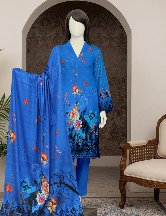 Printed linen Unstitched 3 Piece - 12050103