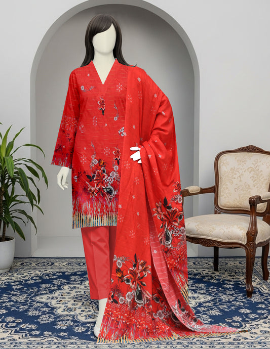 Premium Fancy Viscose Unstitched 3 Piece - 12070101