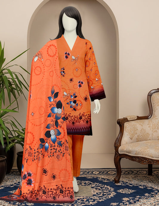 Printed linen Unstitched 3 Piece - 12050108