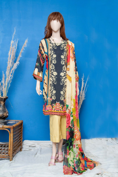 Punch Staple With Pure Dupatta 3Pc - 12