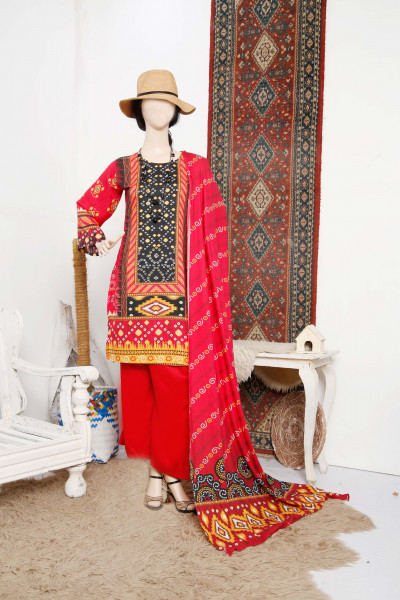  Punch Staple with Linen Dupatta 3Pc PS - 08